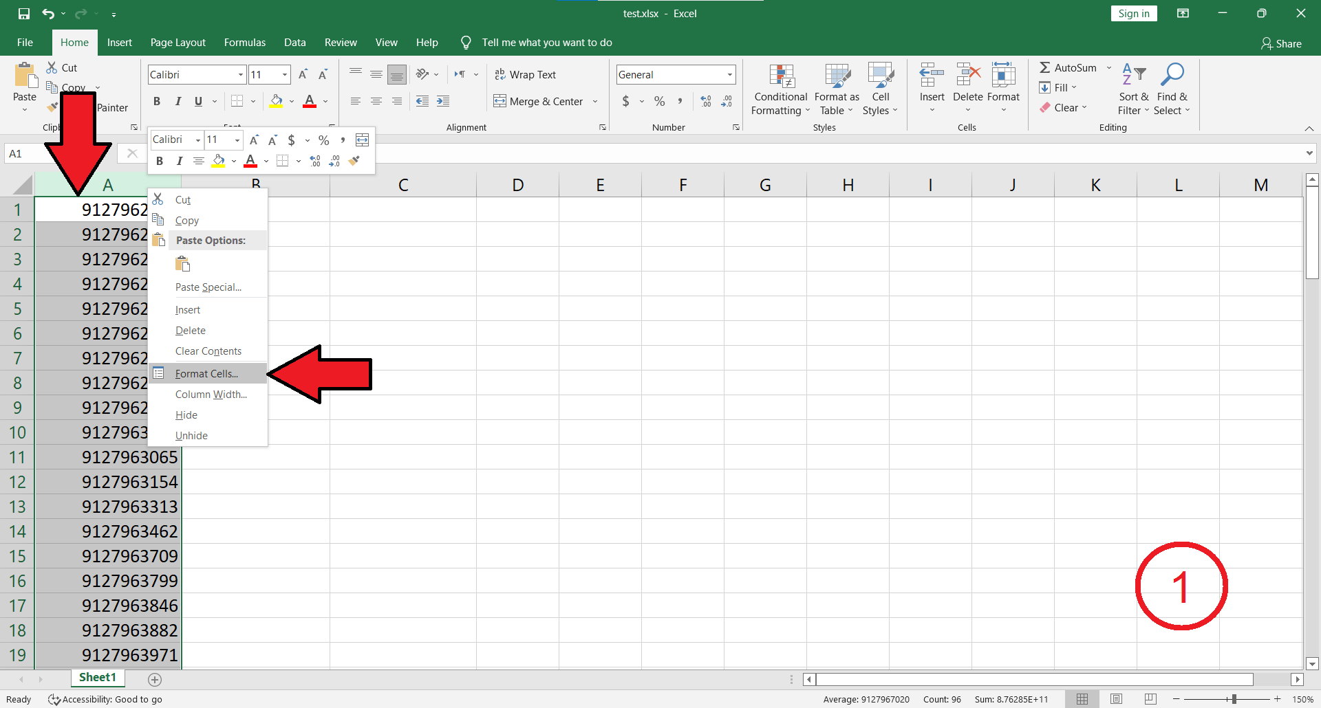 اضافه کردن 0 به اول شماره موبایل با اکسل
