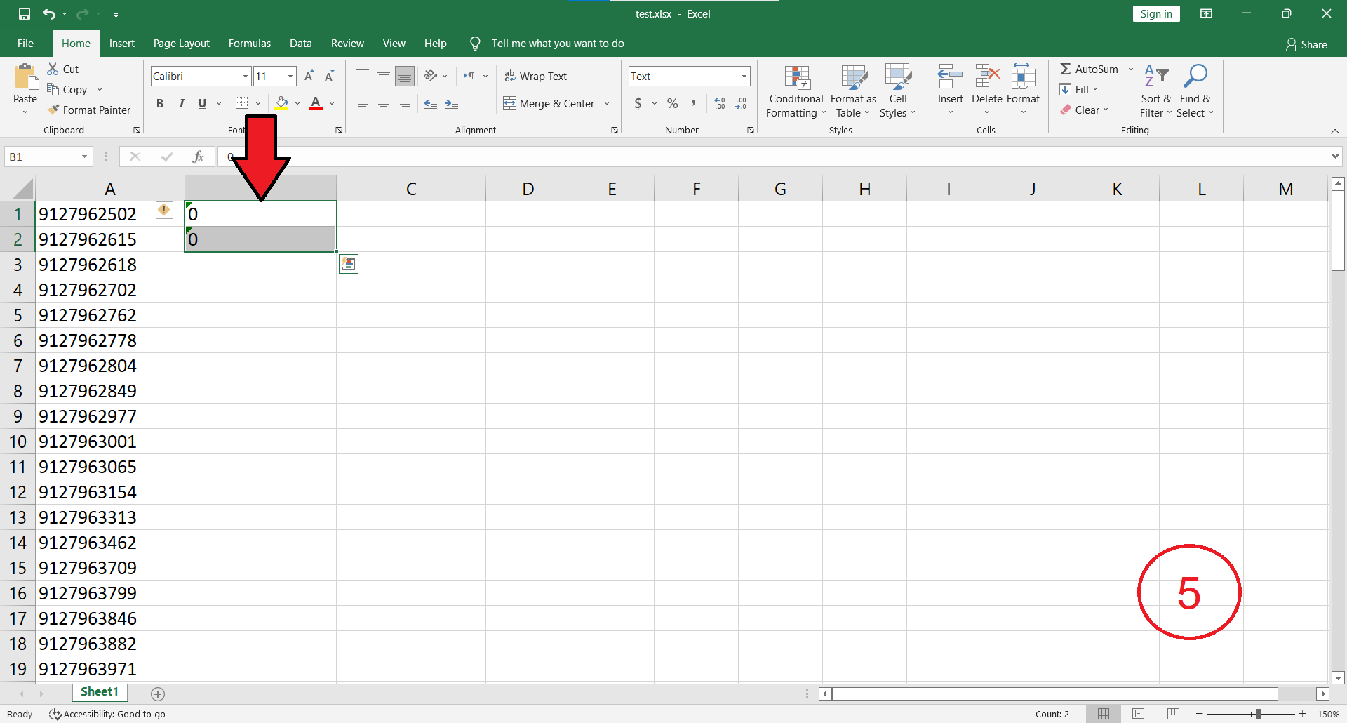 اضافه کردن صفر به اول شماره با اکسل