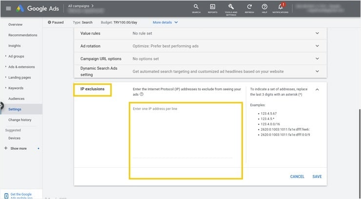 روش مسدود کردن IP های مشکوک در داخل پنل گوگل ادز