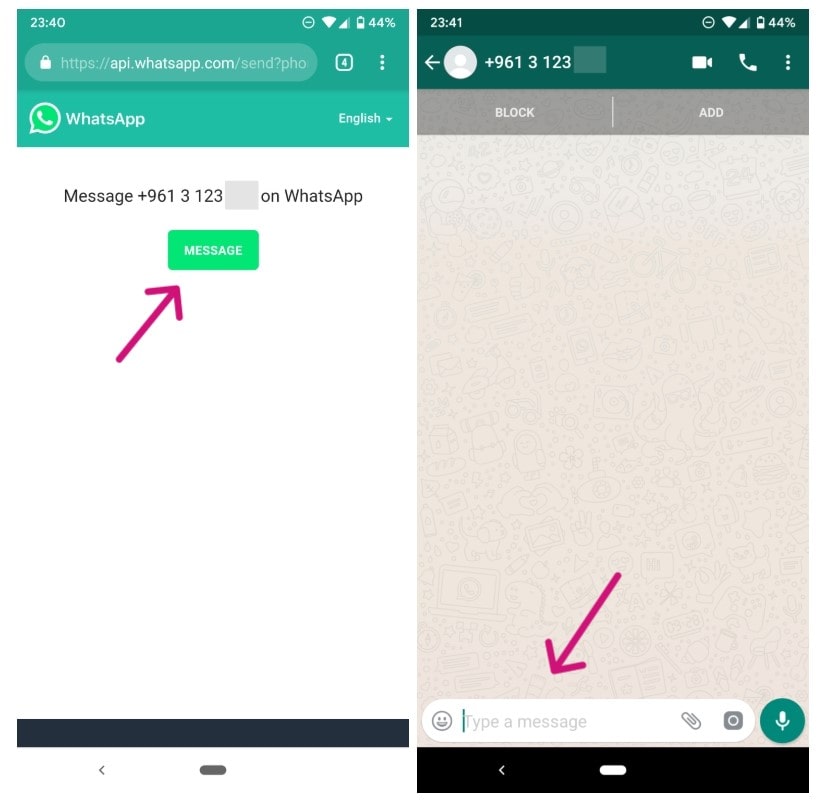 ارسال پیام در واتساپ با استفاده از لینک رسمی wa.me
