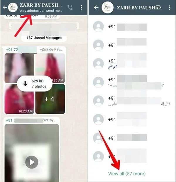 ارسال پیام مستقیم در واتساپ به افراد در گروه