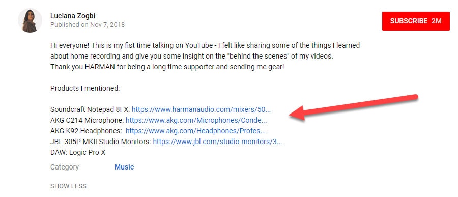 تبلیغ در توضیحات ویدیو های یوتیوب